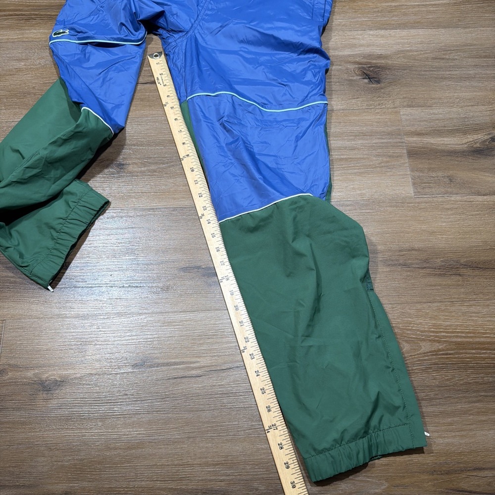 Lacoste LIVE MEDIUM Lined Windbreaker Pants Green Blue Color Block Track Jogger - Picture 9 of 13
